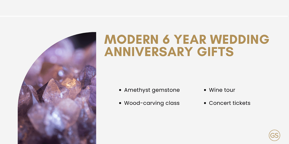 modern 6 year wedding anniversary gifts
